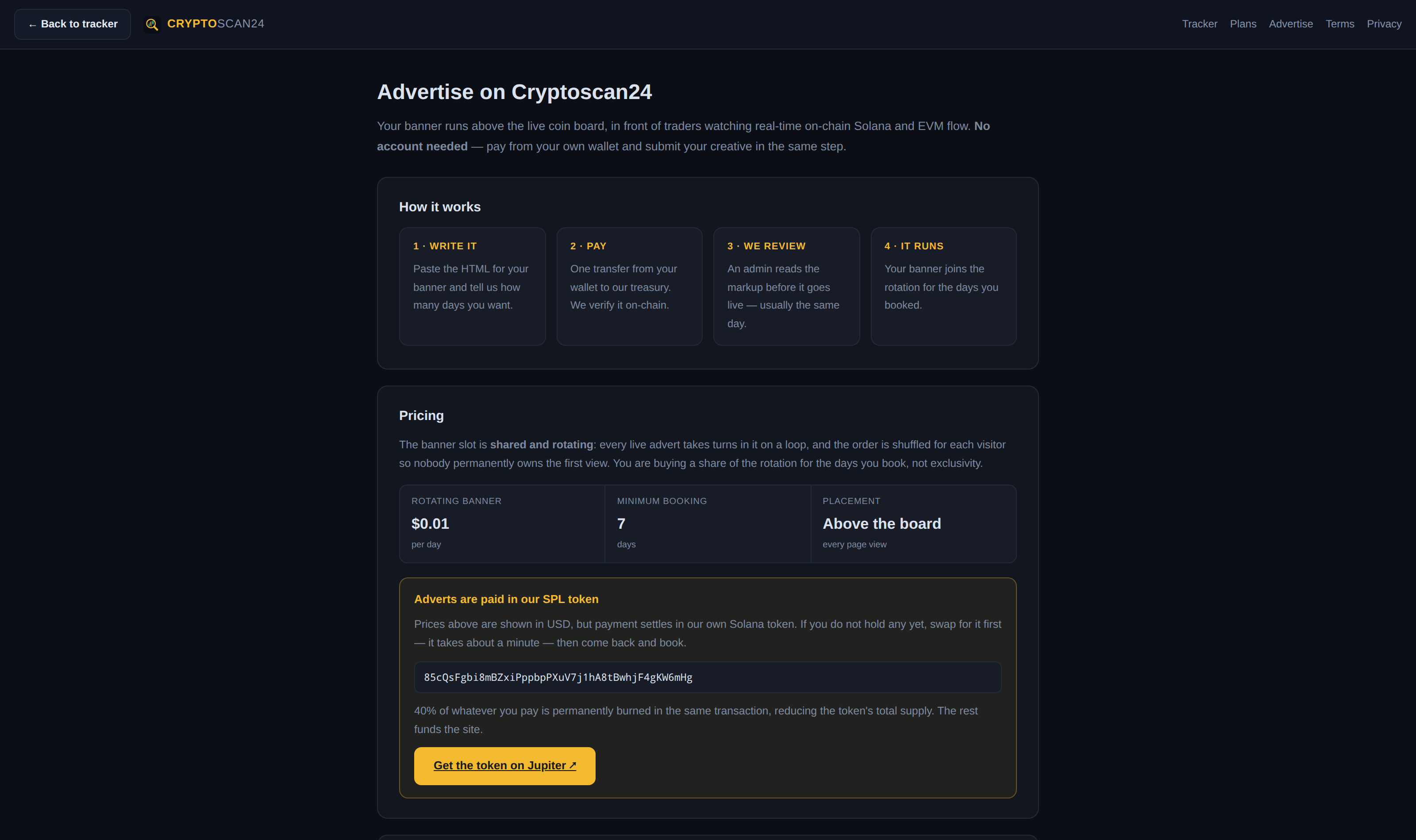 Advertising in Cryptoscan24